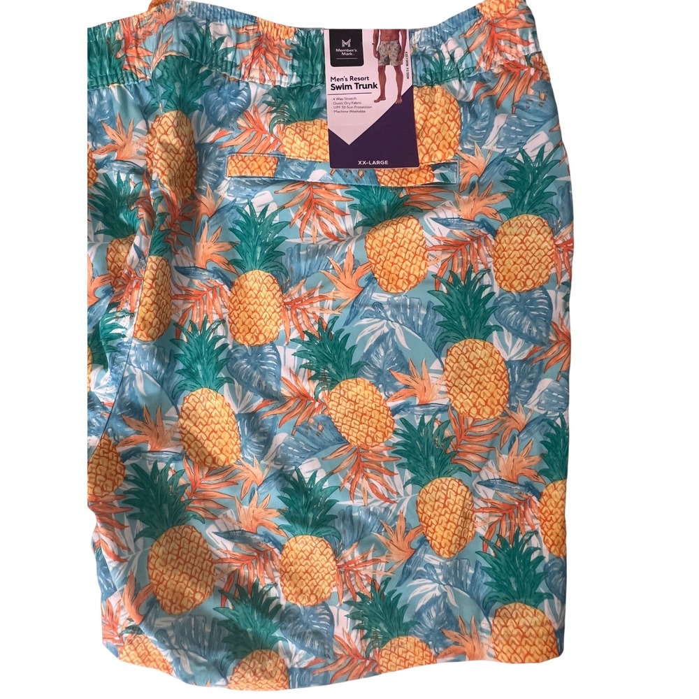 Men's Size XXL Swim Trunks Pineapple Print Drawstring‎ NWT 1of2 - Picture 8 of 8